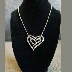 Brighton LOVE STRUCK Double Heart pendant Neklace